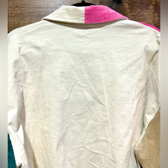 NWT Mainstrip Color Block Corduroy Cropped Shacket - Picture 7 of 15
